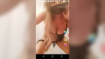 sexy Brazilian woman recording live film on Facecast