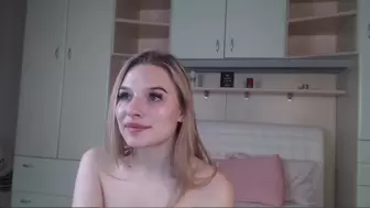 Attractive Blonde plays with dildo
