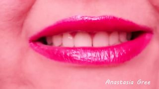 Very sharp natural teeth # five model Anastasia Gree