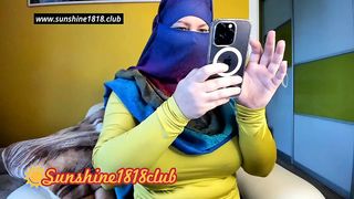 Arab hijab muslim with large breasts on webcam from Middle East recorded web-cam show