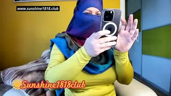 Arab hijab muslim with large breasts on webcam from Middle East recorded web-cam show