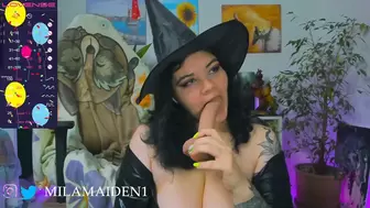 Witch lick cock and play with tits