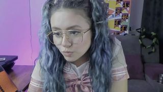 camera plays cute and plays with her feet and dildo