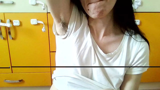 best gigantic hairy snatch and armpits long sex tape, milf in kitchen, camera show