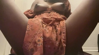 fresh black plays with wet cunt while family is in over room