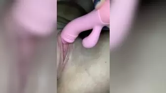 Playing with my vagina with a vibrator.