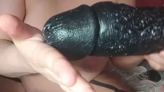 Enormous fist and dildo in my twat in and out