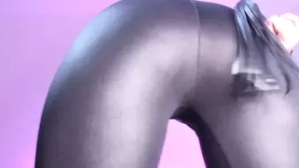 Horny Humongous BUTT in leather leggings